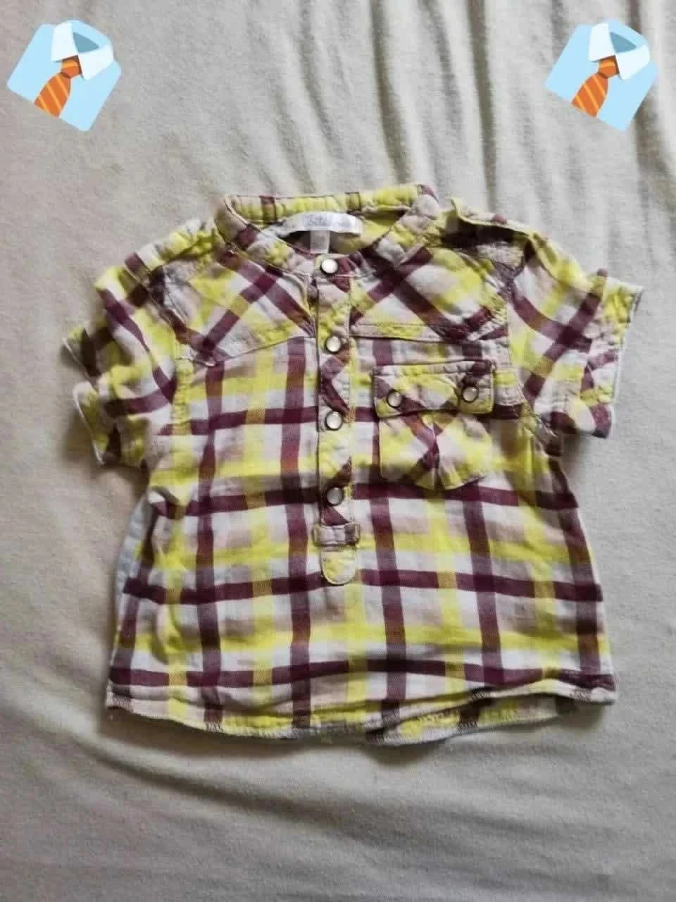 Kitchoun Chemise bébé manches courtes 6-9 mois (68 cm) Très bon état - multicolore été